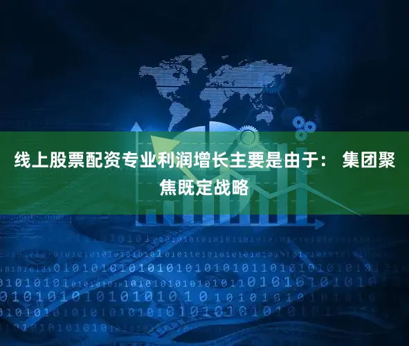 线上股票配资专业利润增长主要是由于： 集团聚焦既定战略