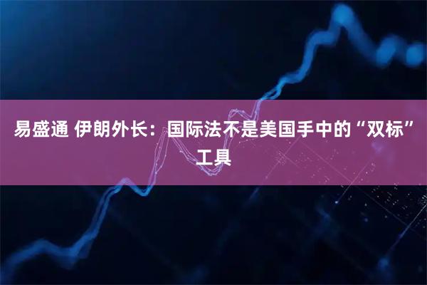 易盛通 伊朗外长：国际法不是美国手中的“双标”工具